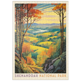 Darstellung des Puzzle Motivs Shenandoah National Park: Rolling Hills, Vintage Poster - Puzzleteile: 500