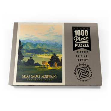 Great Smoky Mountains National Park: Dusk In Cades Cove, Vintage Poster 1000 Puzzle Schachtel Ansicht3
