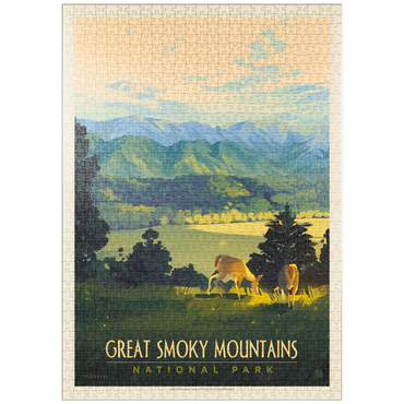 puzzleplate Great Smoky Mountains National Park: Dusk In Cades Cove, Vintage Poster 1000 Puzzle