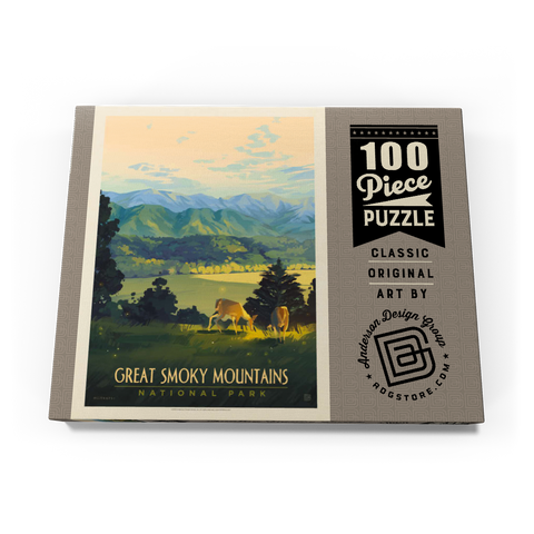Great Smoky Mountains National Park: Dusk In Cades Cove, Vintage Poster 100 Puzzle Schachtel Ansicht3