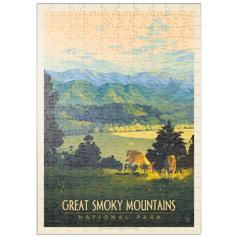 puzzleplate Great Smoky Mountains National Park: Dusk In Cades Cove, Vintage Poster 200 Puzzle
