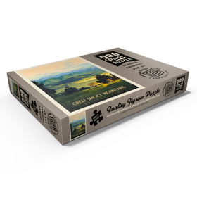 Darstellung des Puzzle Motivs Great Smoky Mountains National Park: Dusk In Cades Cove, Vintage Poster - Puzzleteile: 500