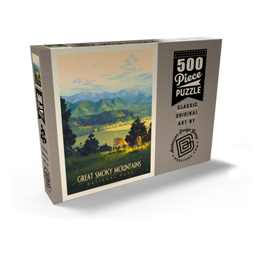 Great Smoky Mountains National Park: Dusk In Cades Cove, Vintage Poster 500 Puzzle Schachtel Ansicht2