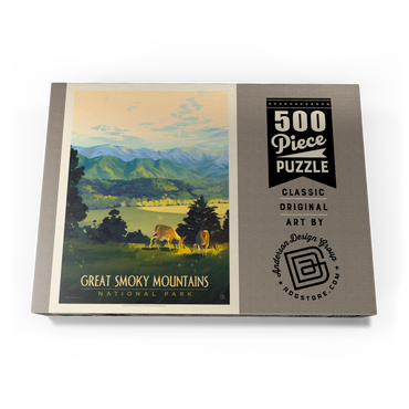 Great Smoky Mountains National Park: Dusk In Cades Cove, Vintage Poster 500 Puzzle Schachtel Ansicht3