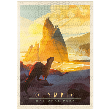 puzzleplate Olympic National Park: Sea Otter, Vintage Poster 1000 Puzzle