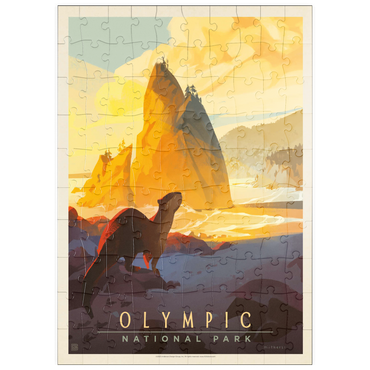 puzzleplate Olympic National Park: Sea Otter, Vintage Poster 100 Puzzle