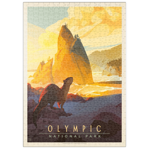 puzzleplate Olympic National Park: Sea Otter, Vintage Poster 500 Puzzle
