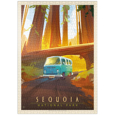 puzzleplate Sequoia National Park: Through The Trees, Vintage Poster 1000 Puzzle