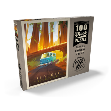 Sequoia National Park: Through The Trees, Vintage Poster 100 Puzzle Schachtel Ansicht2