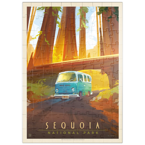 puzzleplate Sequoia National Park: Through The Trees, Vintage Poster 100 Puzzle