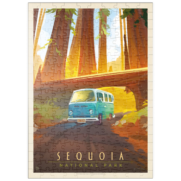 puzzleplate Sequoia National Park: Through The Trees, Vintage Poster 200 Puzzle