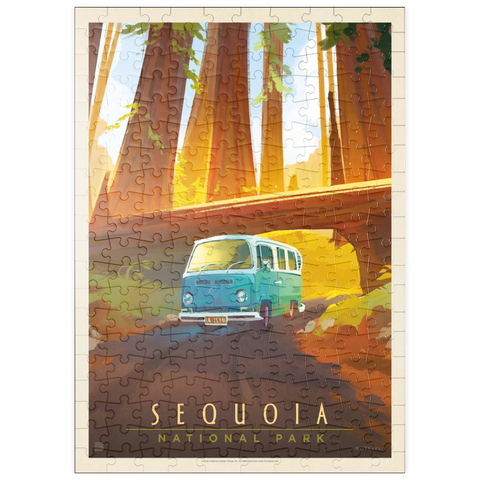 puzzleplate Sequoia National Park: Through The Trees, Vintage Poster 200 Puzzle