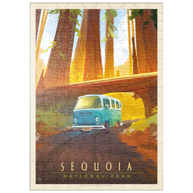 Darstellung des Puzzle Motivs Sequoia National Park: Durch die Bäume, Vintage Poster - Puzzleteile: 200