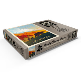 Darstellung des Puzzle Motivs Shenandoah National Park: Mama Bär & Jungtiere, Vintage Poster - Puzzleteile: 1000