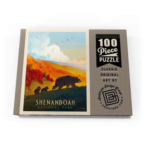 Shenandoah National Park: Mama Bear & Cubs, Vintage Poster 100 Puzzle Schachtel Ansicht3