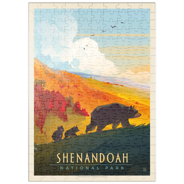 puzzleplate Shenandoah National Park: Mama Bear & Cubs, Vintage Poster 200 Puzzle