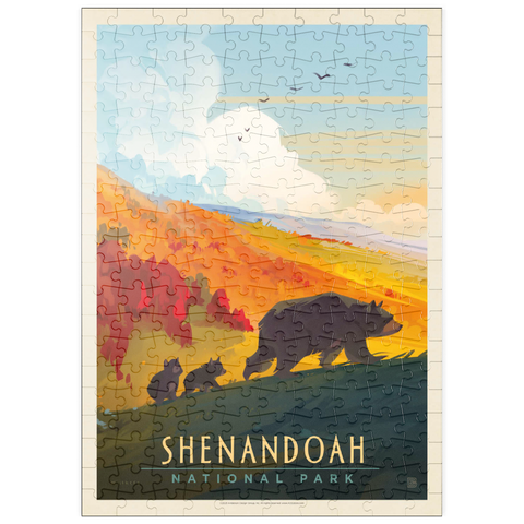 puzzleplate Shenandoah National Park: Mama Bear & Cubs, Vintage Poster 200 Puzzle