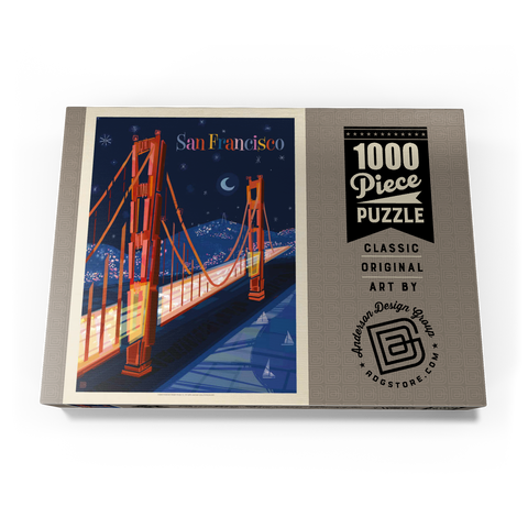 San Francisco: Golden Gate (Mod Design), Vintage Poster 1000 Puzzle Schachtel Ansicht3