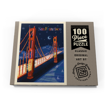 San Francisco: Golden Gate (Mod Design), Vintage Poster 100 Puzzle Schachtel Ansicht3