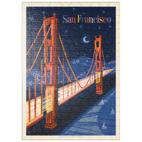 Darstellung des Puzzle Motivs San Francisco: Golden Gate (Mod Design), Vintage Poster - Puzzleteile: 200