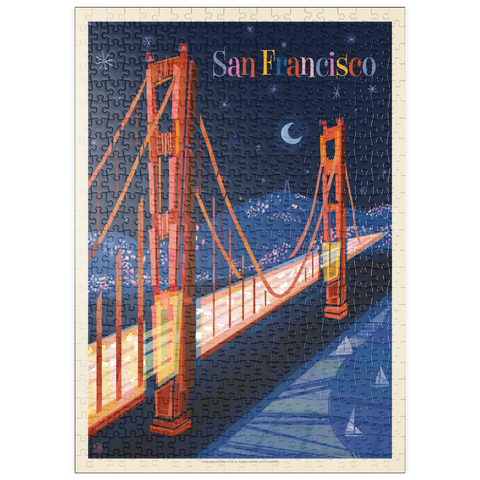 puzzleplate San Francisco: Golden Gate (Mod Design), Vintage Poster 500 Puzzle