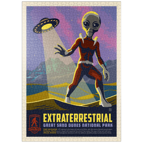 puzzleplate Legends Of The National Parks: Great Sand Dune's Extraterrestrials, Vintage Poster 1000 Puzzle