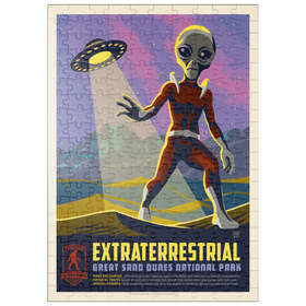 Darstellung des Puzzle Motivs Legends Of The National Parks: Great Sand Dune's Extraterrestrials, Vintage Poster - Puzzleteile: 200