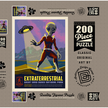 Legends Of The National Parks: Great Sand Dune's Extraterrestrials, Vintage Poster 200 Puzzle Schachtel 3D Modell