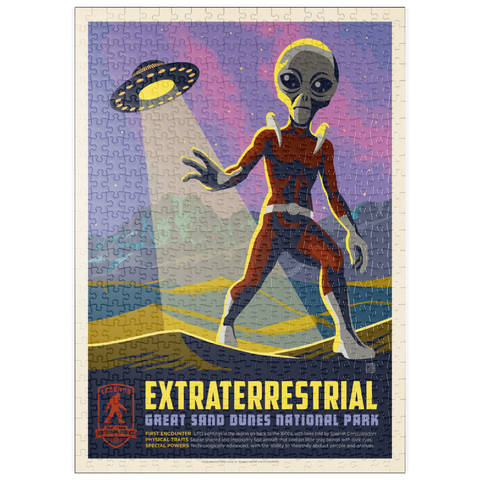 puzzleplate Legends Of The National Parks: Great Sand Dune's Extraterrestrials, Vintage Poster 500 Puzzle
