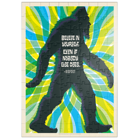 Darstellung des Puzzle Motivs Bigfoot: Believe In Yourself. Even If Nobody Else Does, Vintage Poster - Puzzleteile: 100