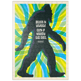 Darstellung des Puzzle Motivs Bigfoot: Believe In Yourself. Even If Nobody Else Does, Vintage Poster - Puzzleteile: 200