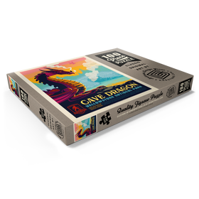 Darstellung des Puzzle Motivs Legends Of The National Parks: Yellowstone's Cave Dragon, Vintage Poster - Puzzleteile: 100