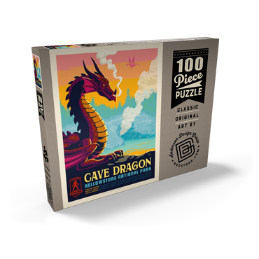 Legends Of The National Parks: Yellowstone's Cave Dragon, Vintage Poster 100 Puzzle Schachtel Ansicht2