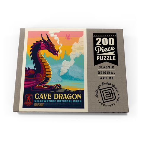 Legends Of The National Parks: Yellowstone's Cave Dragon, Vintage Poster 200 Puzzle Schachtel Ansicht3