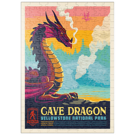 Darstellung des Puzzle Motivs Legends Of The National Parks: Yellowstone's Cave Dragon, Vintage Poster - Puzzleteile: 200