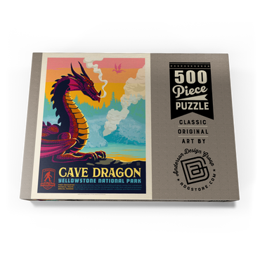 Legends Of The National Parks: Yellowstone's Cave Dragon, Vintage Poster 500 Puzzle Schachtel Ansicht3