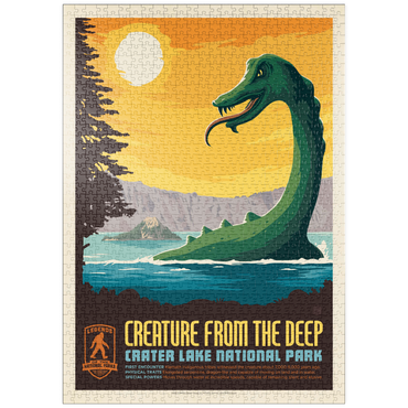 puzzleplate Legends Of The National Parks: Crater Lake's Creature From The Deep, Vintage Poster 1000 Puzzle
