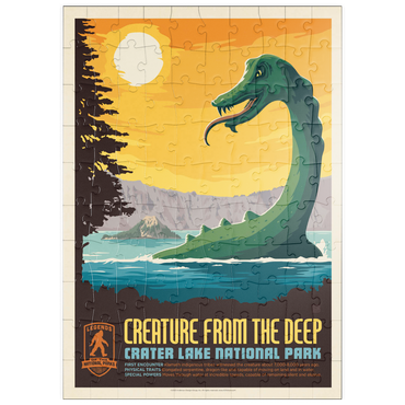 puzzleplate Legends Of The National Parks: Crater Lake's Creature From The Deep, Vintage Poster 100 Puzzle