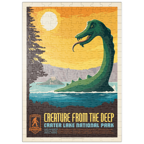 puzzleplate Legends Of The National Parks: Crater Lake's Creature From The Deep, Vintage Poster 200 Puzzle