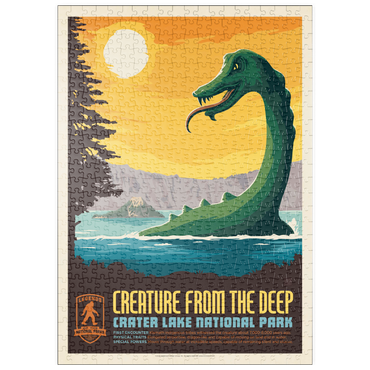 puzzleplate Legends Of The National Parks: Crater Lake's Creature From The Deep, Vintage Poster 500 Puzzle