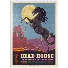 Darstellung des Puzzle-Motivs Legends Of The National Parks: Canyonlands' Dead Horse, Vintage Poster – Puzzleteile: 1000