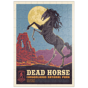 Darstellung des Puzzle Motivs Legends Of The National Parks: Canyonlands' Dead Horse, Vintage Poster - Puzzleteile: 100