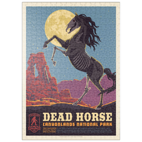 Darstellung des Puzzle Motivs Legends Of The National Parks: Canyonlands' Dead Horse, Vintage Poster - Puzzleteile: 500