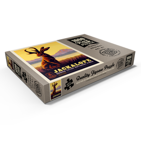 Darstellung des Puzzle Motivs Legends Of The National Parks: Grand Teton's Jackalope, Vintage Poster - Puzzleteile: 1000