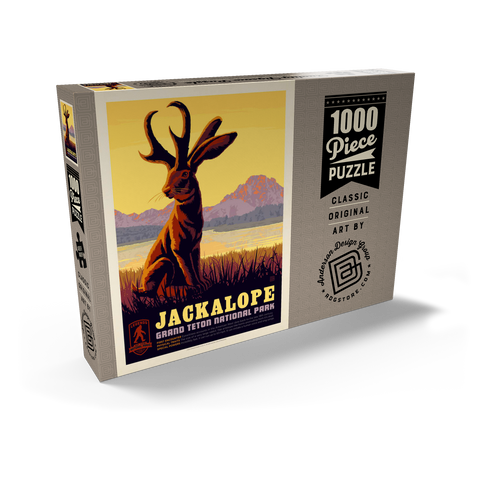 Legends Of The National Parks: Grand Teton's Jackalope, Vintage Poster 1000 Puzzle Schachtel Ansicht2