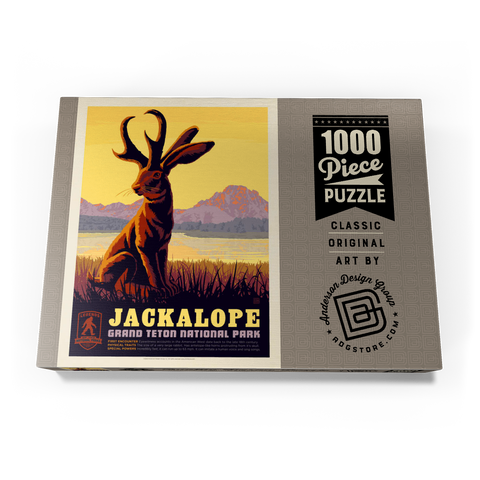 Legends Of The National Parks: Grand Teton's Jackalope, Vintage Poster 1000 Puzzle Schachtel Ansicht3