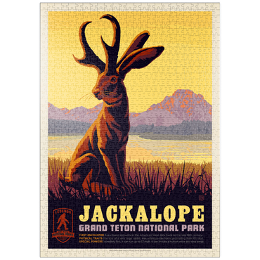 puzzleplate Legends Of The National Parks: Grand Teton's Jackalope, Vintage Poster 1000 Puzzle