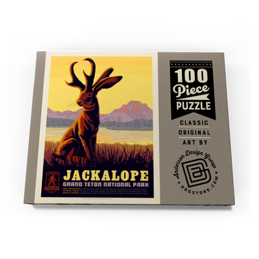 Legends Of The National Parks: Grand Teton's Jackalope, Vintage Poster 100 Puzzle Schachtel Ansicht3