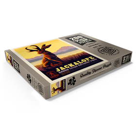 Darstellung des Puzzle Motivs Legends Of The National Parks: Grand Teton's Jackalope, Vintage Poster - Puzzleteile: 200