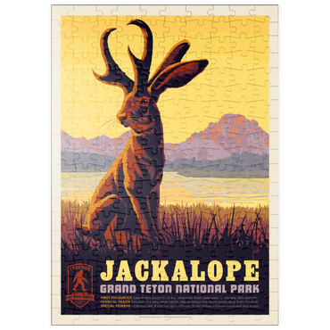 puzzleplate Legends Of The National Parks: Grand Teton's Jackalope, Vintage Poster 200 Puzzle